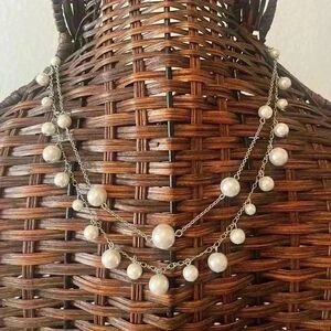 Glass pearls two string necklace by express
